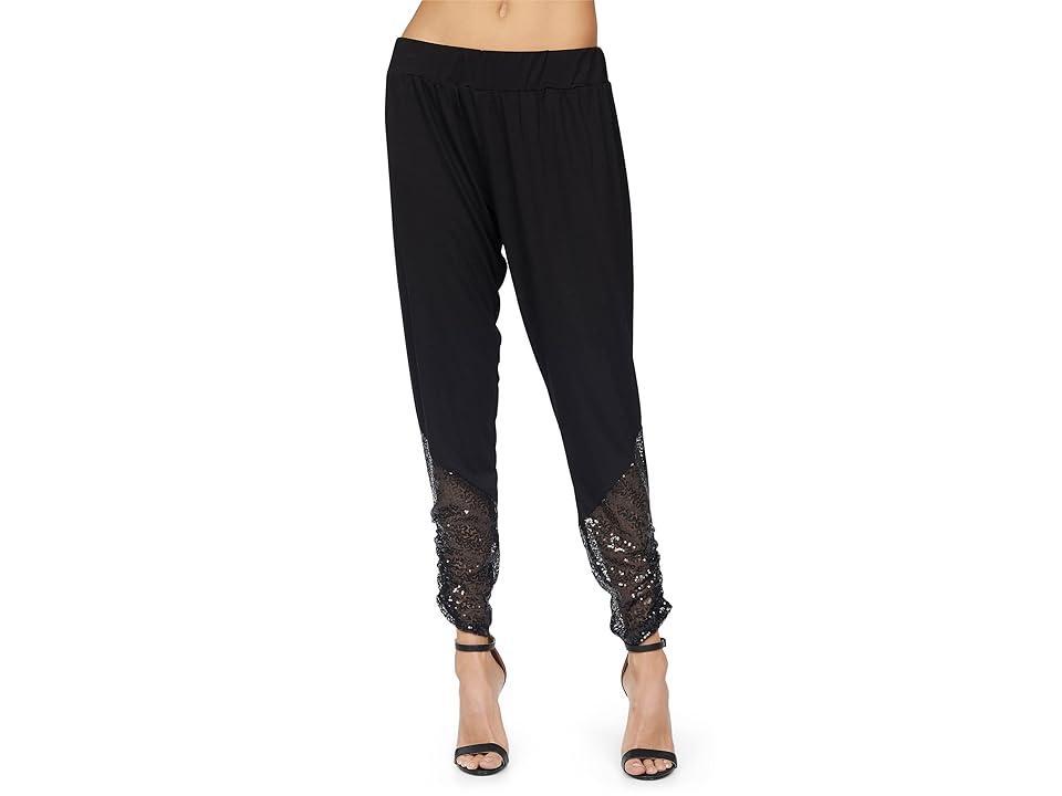 Michael Lauren Westman Crop Shirring Pants w/ Contrast Sequins Women's Clothing Product Image