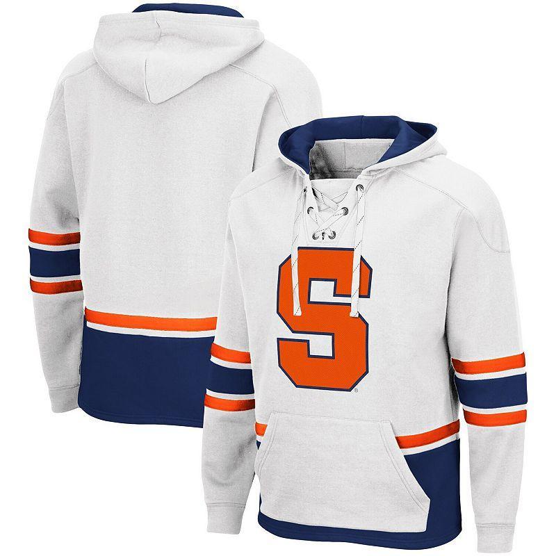 Mens Colosseum White Clemson Tigers Lace Up 3.0 Pullover Hoodie Product Image