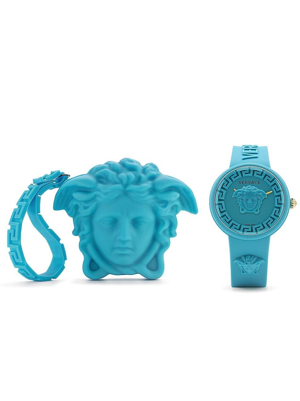 Versace Womens Swiss Medusa Pop Yellow Silicone Strap Watch 39mm Product Image