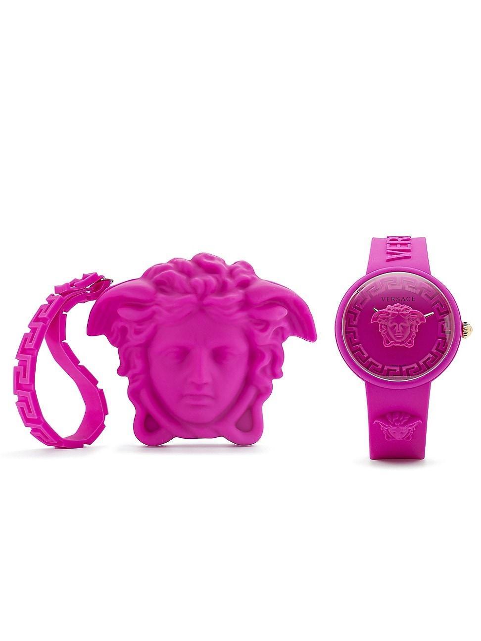 Versace Womens Swiss Medusa Pop Yellow Silicone Strap Watch 39mm Product Image