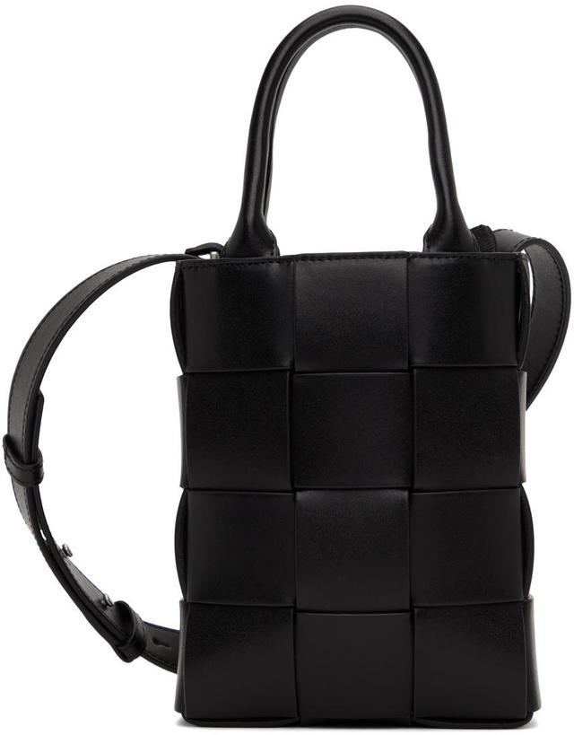 BOTTEGA VENETA Black Mini Cassette Tote In 8480 Black-silver Product Image