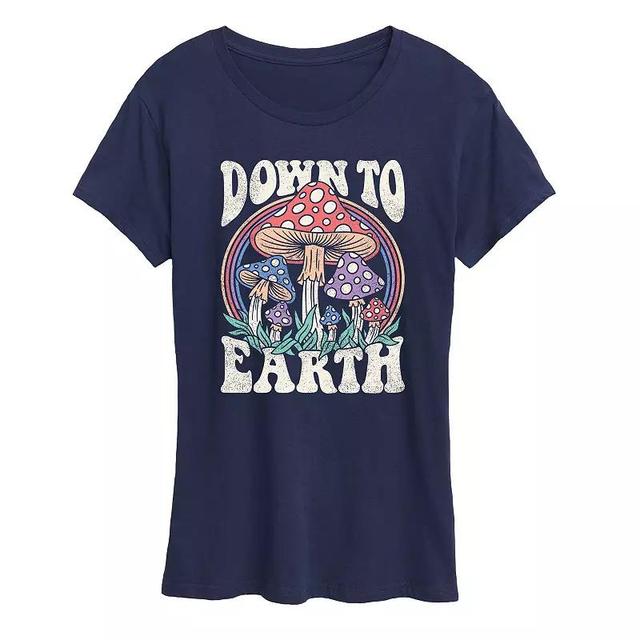 Womens Down To Earth Mushrooms Graphic Tee, Girls Product Image