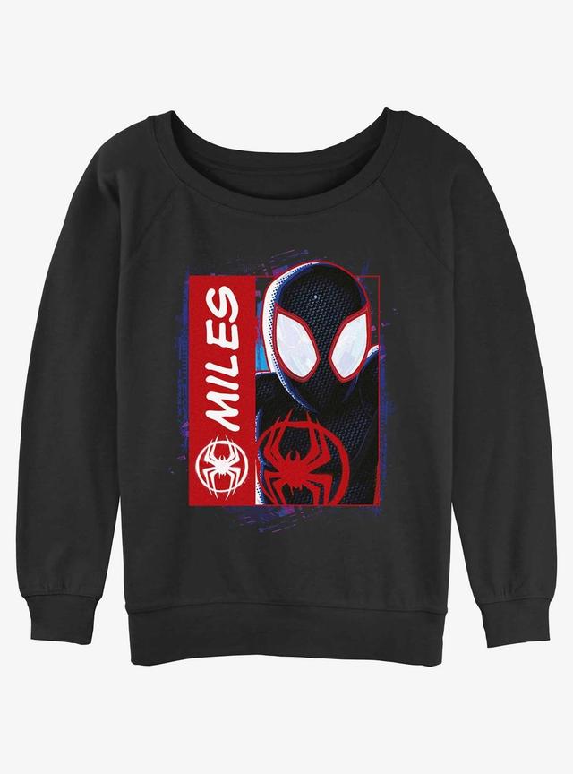 Marvel Spider-Man Miles Morales Simple Comic Girls Slochy Sweatshirt Product Image