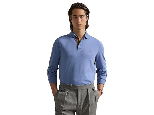 Polo Ralph Lauren Classic Fit Long Sleeve Soft Touch Polo Shirt (Campus ) Men's Clothing Product Image