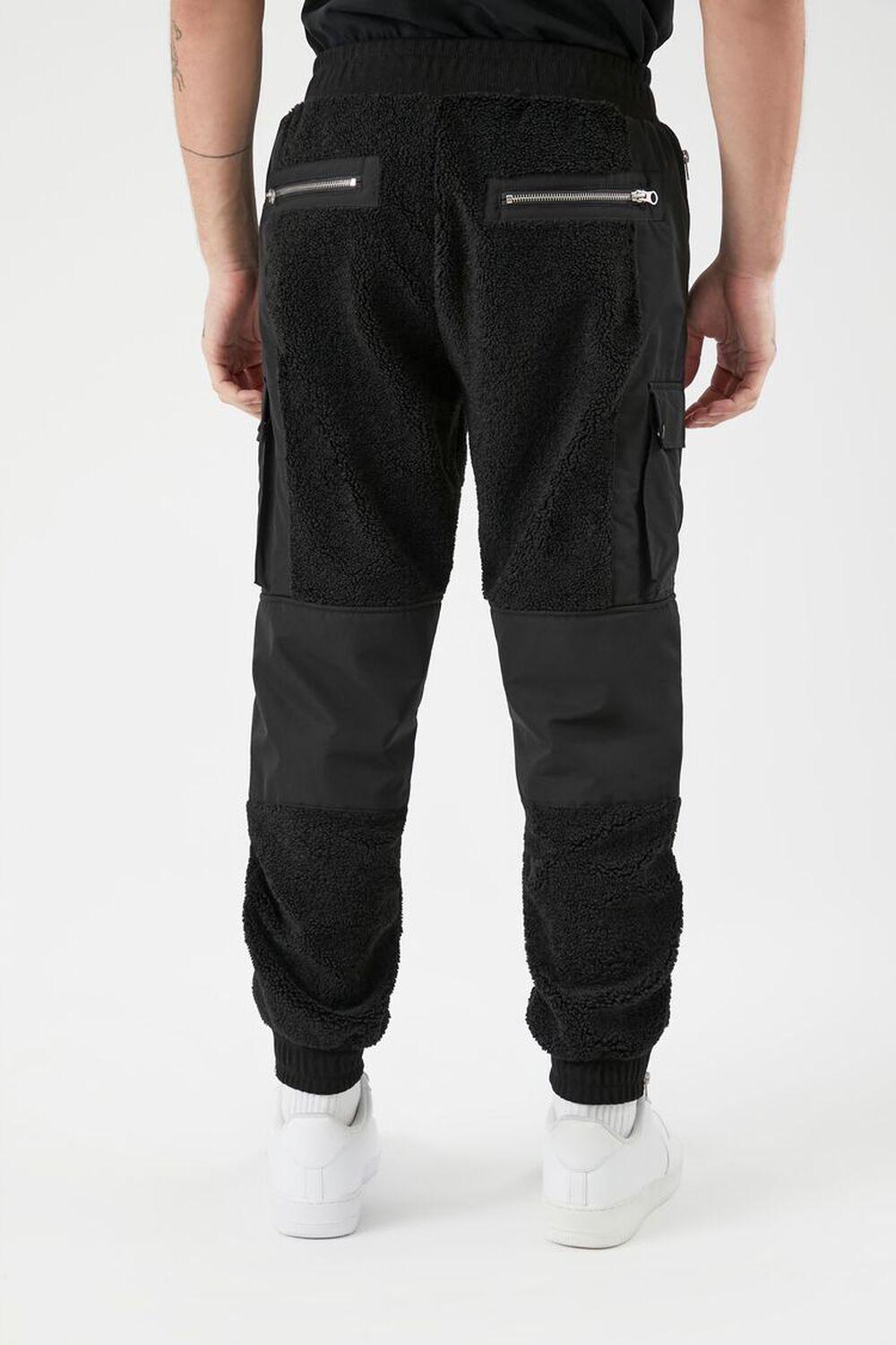 Faux Shearling Mixed Media Joggers | Forever 21 Product Image