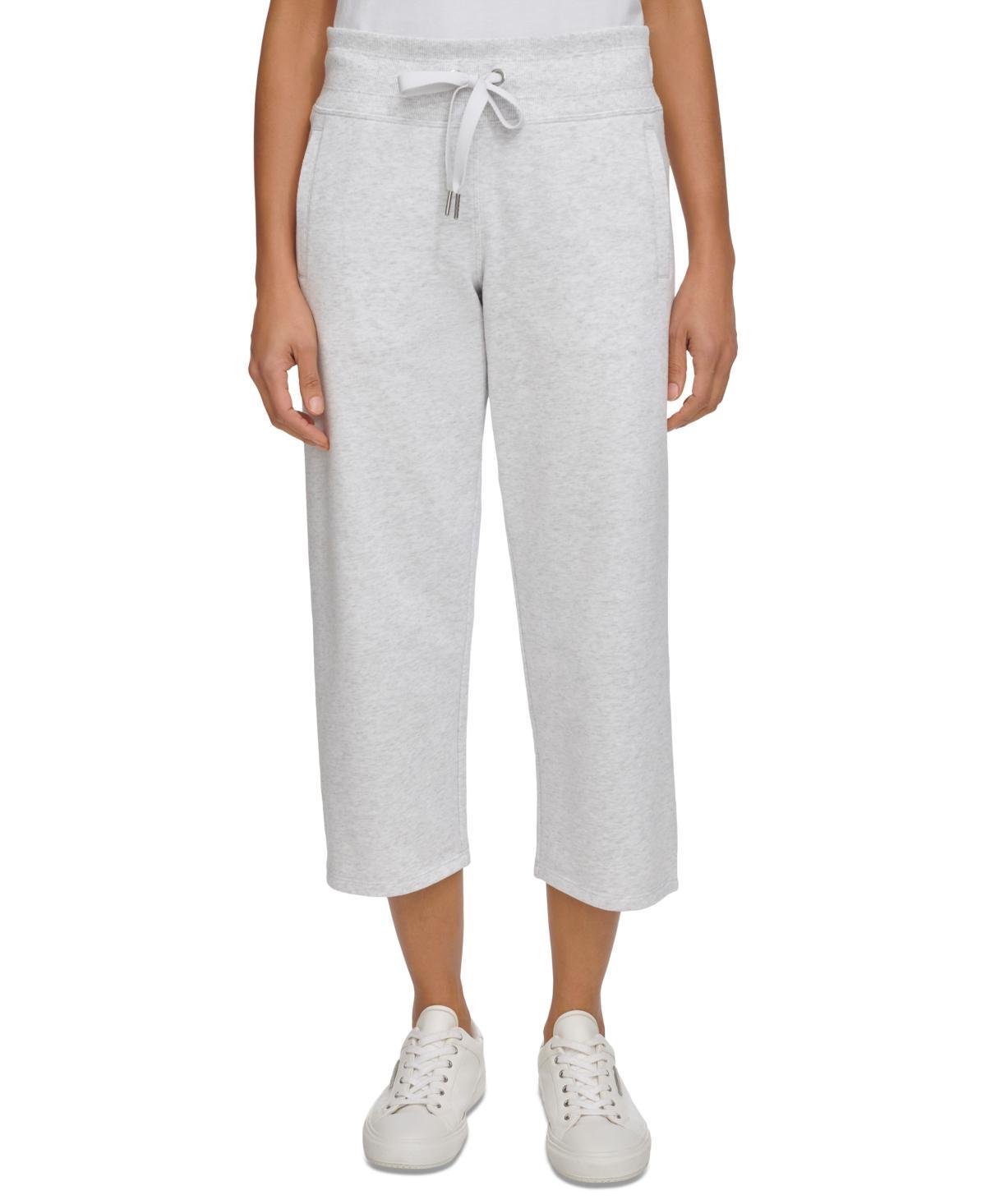 Calvin Klein Womens Cropped Drawstring-Waist Pants Product Image