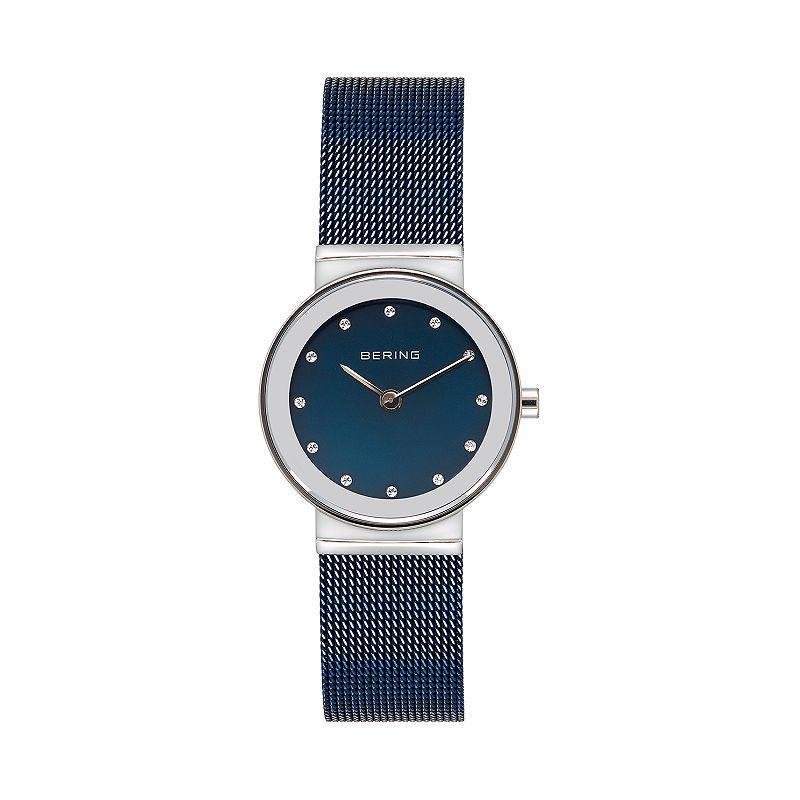 Womens BERING BERING Womens Classic Stainless Steel Blue Mesh Strap Watch Product Image