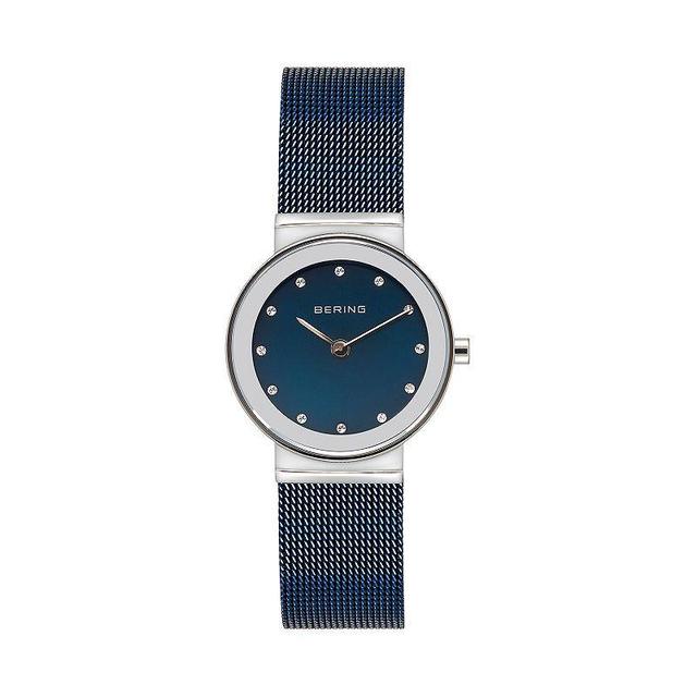 Womens BERING BERING Womens Classic Stainless Steel Blue Mesh Strap Watch Product Image