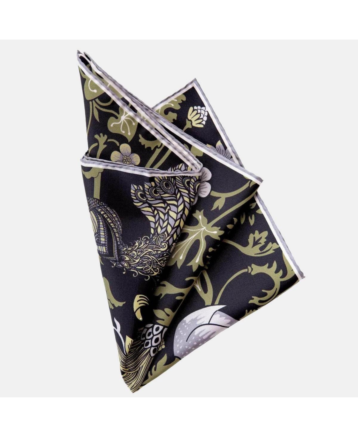 Pavone - Large Silk Pocket Square for Men - Royal Blue Product Image