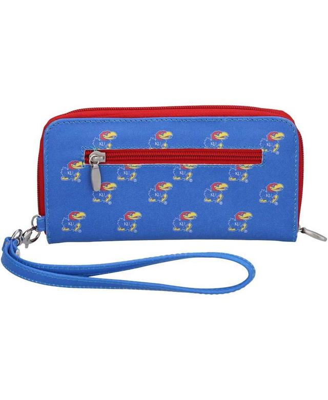 Womens Kansas Jayhawks Zip-Around Wristlet Wallet - Blue Product Image