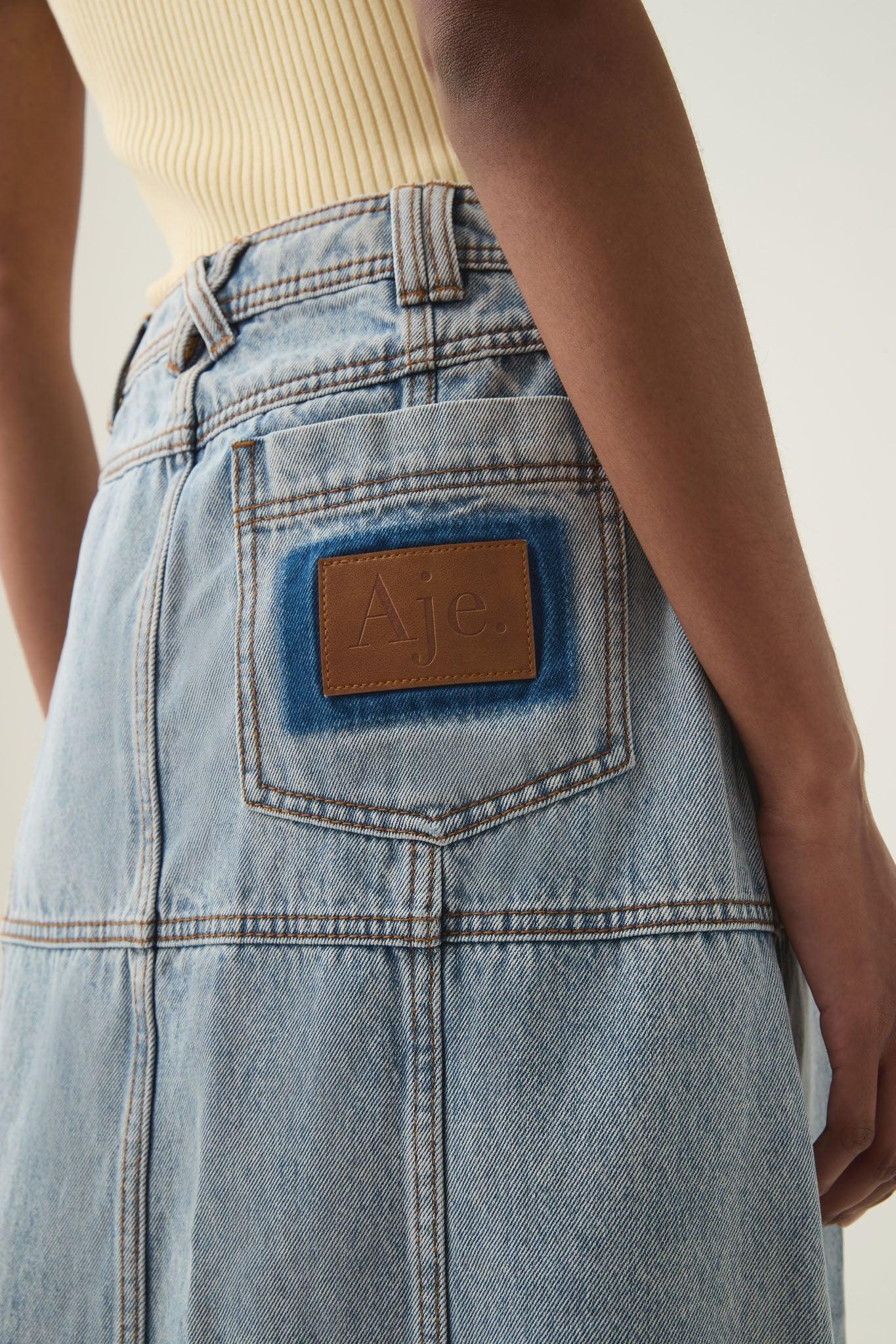 Aura Denim Midi Skirt Product Image