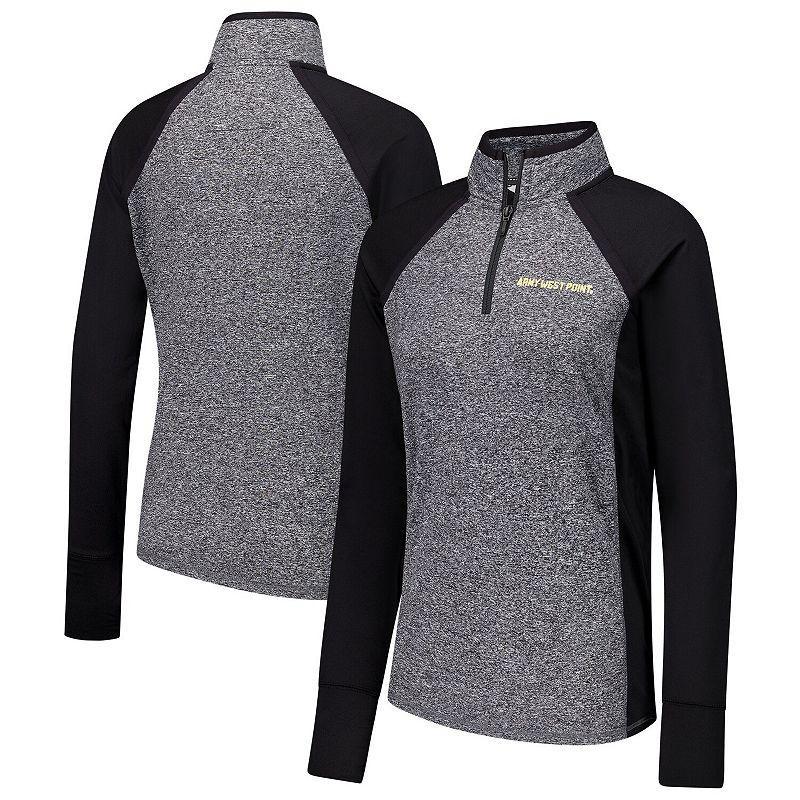 Womens Black/Heather Gray Army Black Knights Finalist Raglan Quarter-Zip Jacket Product Image