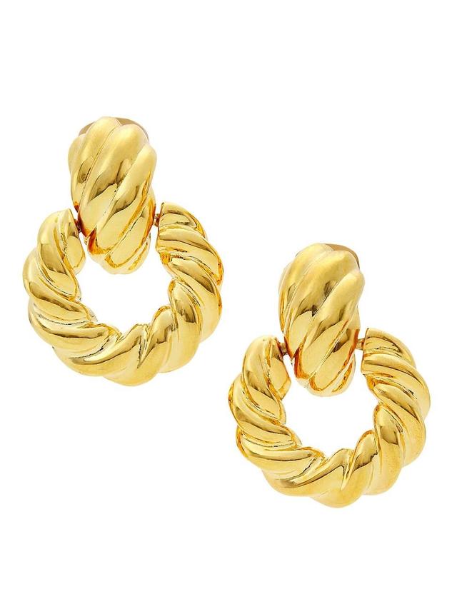 Womens 22K Gold-Plated Twisted Doorknocker Earrings Product Image