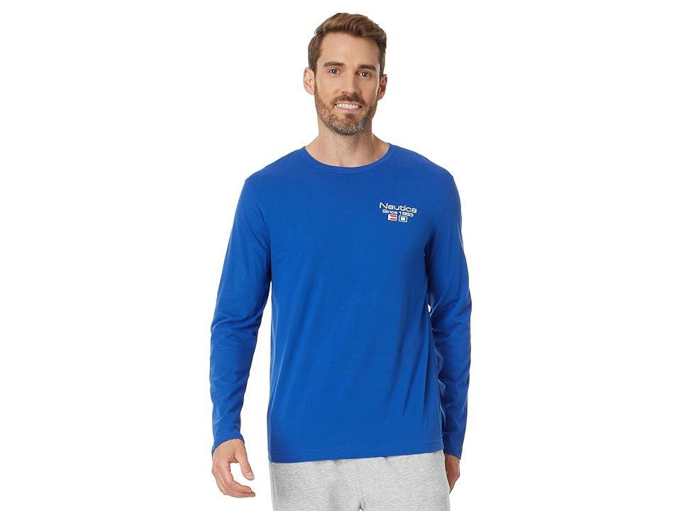 Nautica Sustainably Crafted Long Sleeve Graphic T-Shirt (Bright Cobalt) Men's Clothing Product Image