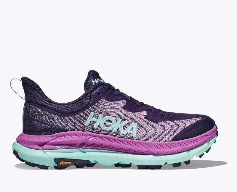 HOKA Womens Mafate Speed 4 Shoes in Ceramic/Diva Blue, Size 5 Product Image