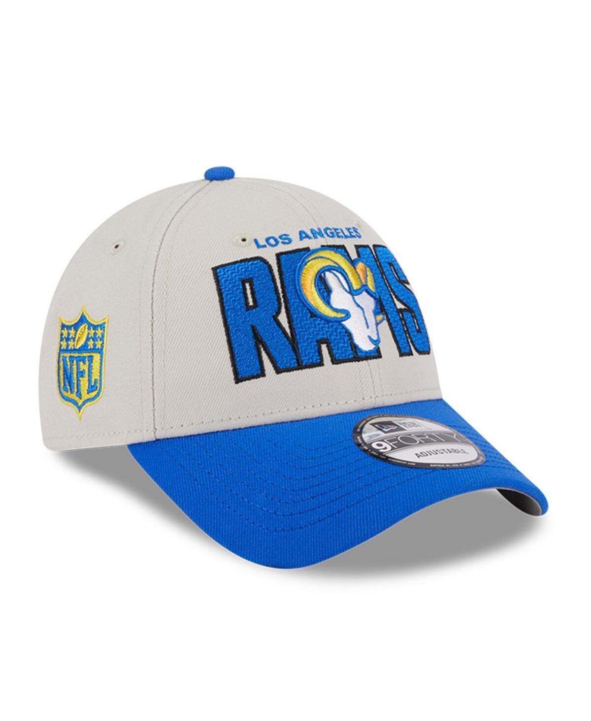 Mens New Era Stone/Royal Los Angeles Rams 2023 NFL Draft 9FORTY Adjustable Hat Product Image