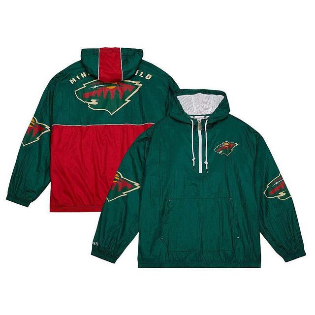 Mens Mitchell & Ness Minnesota Wild Team OG 2.0 Anorak Half-Zip Windbreaker Jacket Product Image