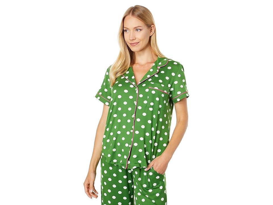 Kate Spade New York Short Sleeve Cropped PJ Set (July Dot) Women's Pajama Sets Product Image