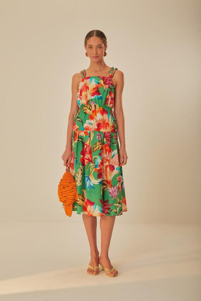 Green Tropicart Sleeveless Midi Dress, TROPICART GREEN / M Product Image