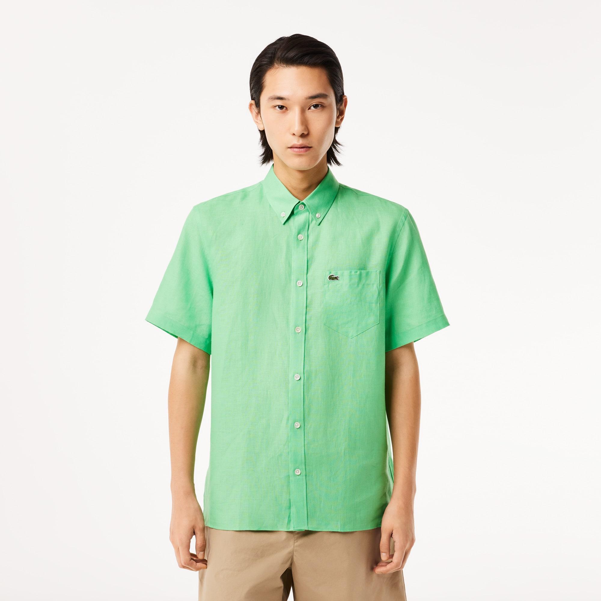 Men’s Lacoste Short Sleeve Linen Shirt Product Image