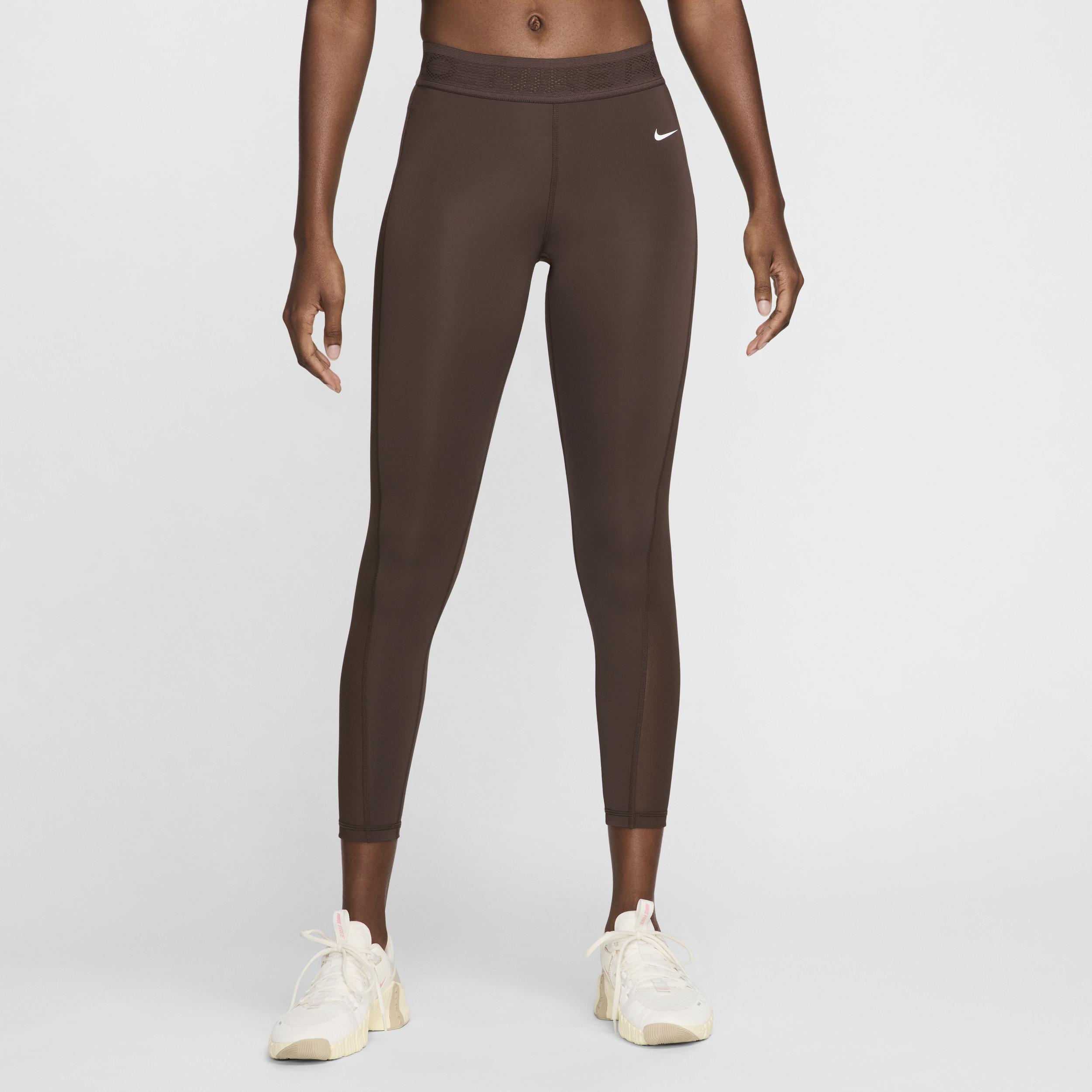 Womens Nike Pro Mid-Rise 7/8 Mesh-Paneled Leggings Product Image