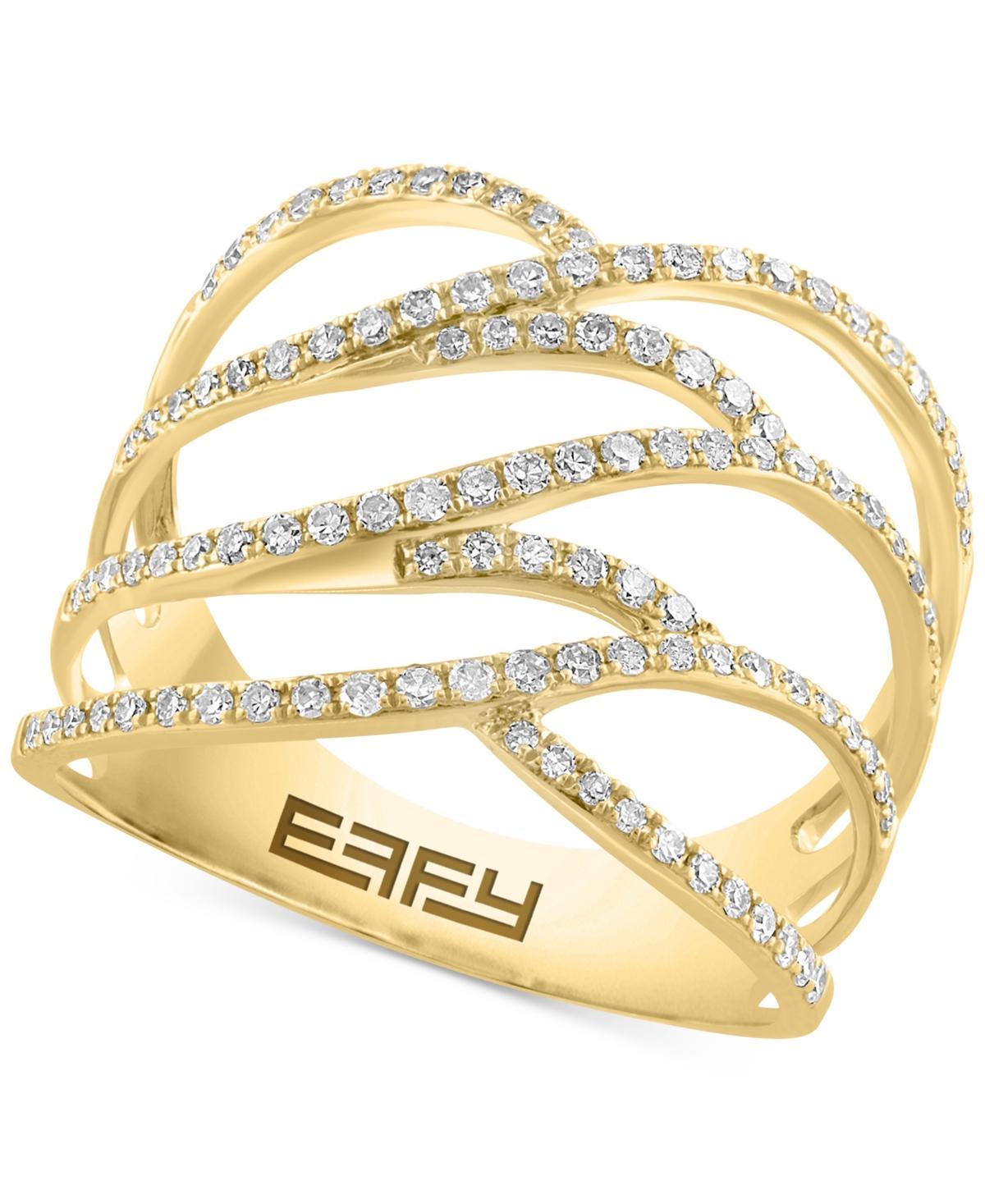 Pave Rose by Effy Diamond Ring (3/8 ct. t.w.) in 14k Yellow Gold (Also available in Rose Gold - White Gold Product Image