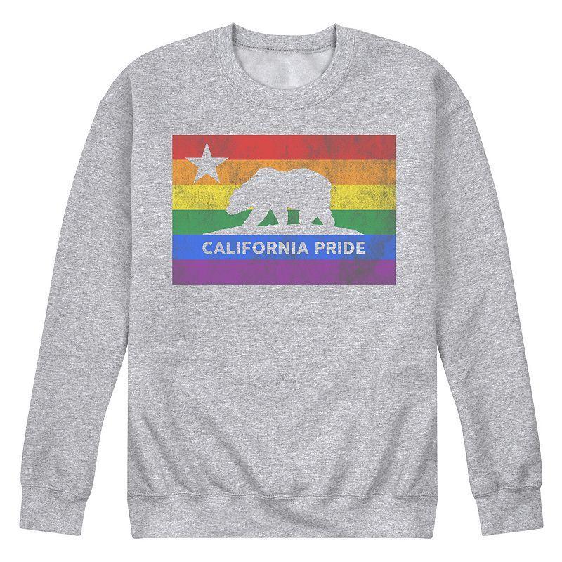 Mens California Pride Fleece Sweatshirt Grey Gray Product Image