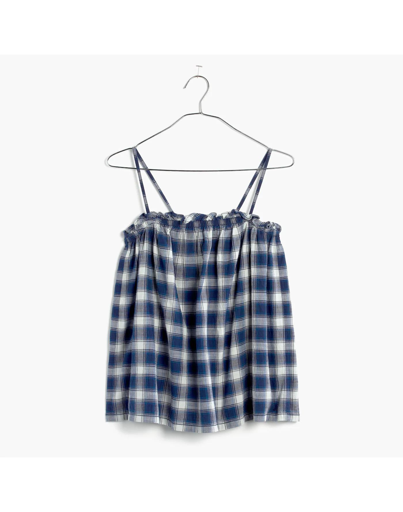 Indigo Plaid Tank Top Product Image