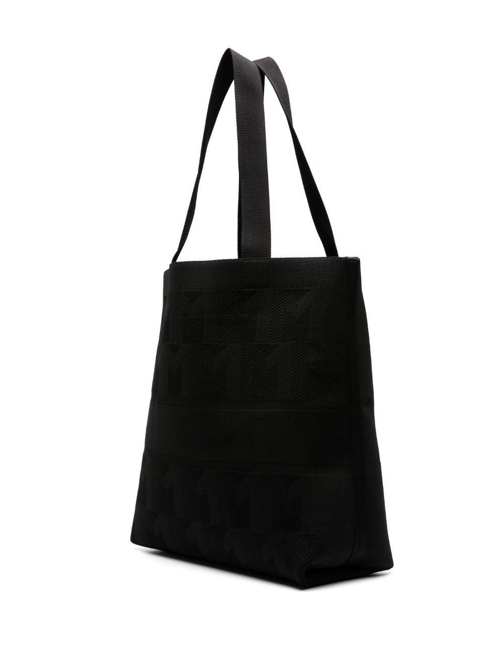 Black Logo Embroidered Knitted Tote Bag Product Image