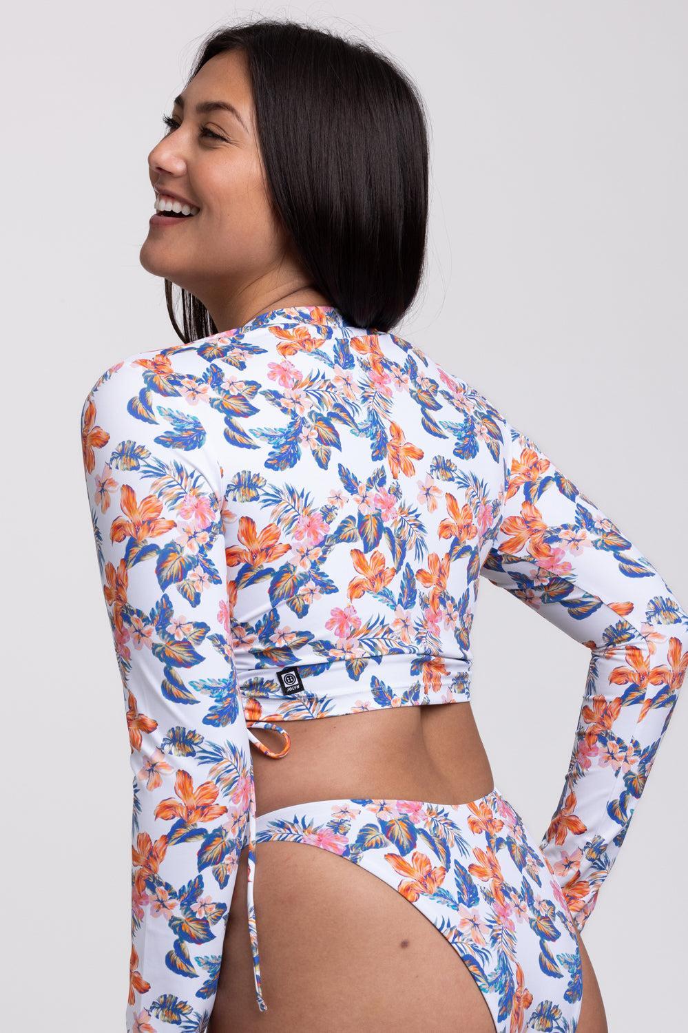 Kylie Long Sleeve Crop Rashie - Flora Tiki Female Product Image