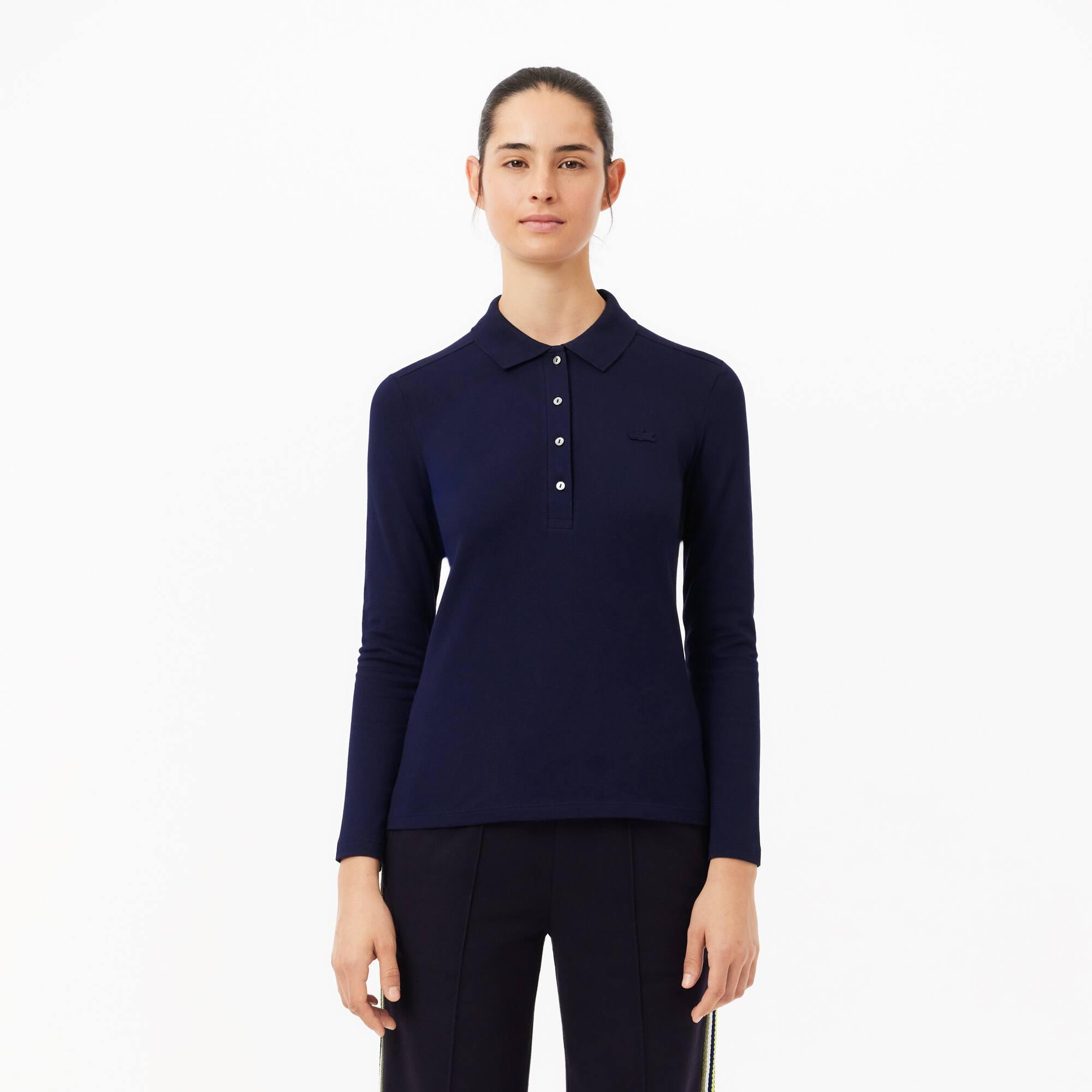 Women’s Slim fit Stretch Piqué Lacoste Polo Shirt Product Image