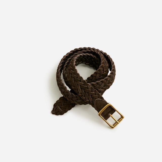 Italian braided-suede roller-buckle belt Product Image