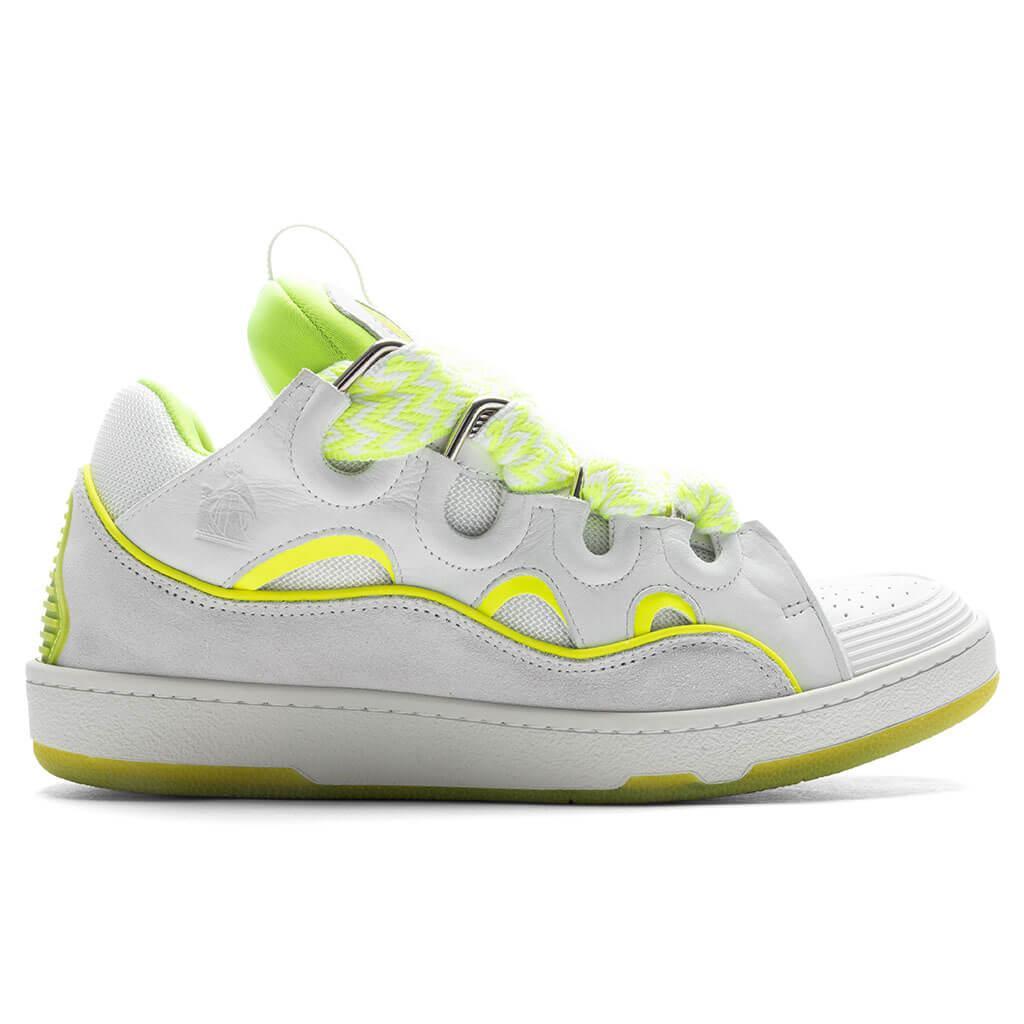 Curb Sneakers - White/Fluo Yellow Male Product Image