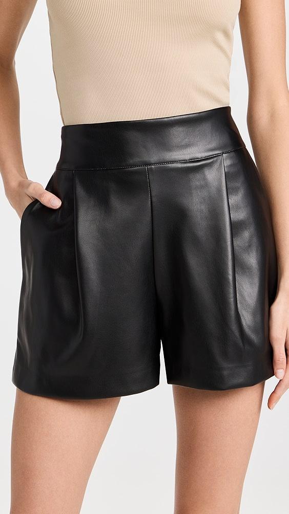 Susana Monaco Faux Leather Pleated Shorts | Shopbop Product Image