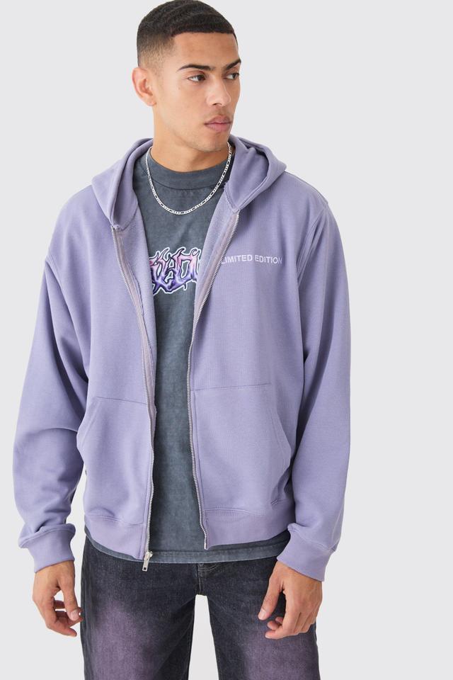 Oversized Loopback Zip Through Hoodie | boohooMAN USA Product Image