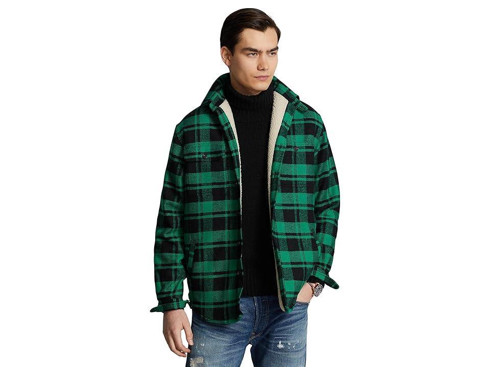 Polo Ralph Lauren Plaid Fleece Lined Wool Blend Flannel Button-Up Shirt Jacket Product Image