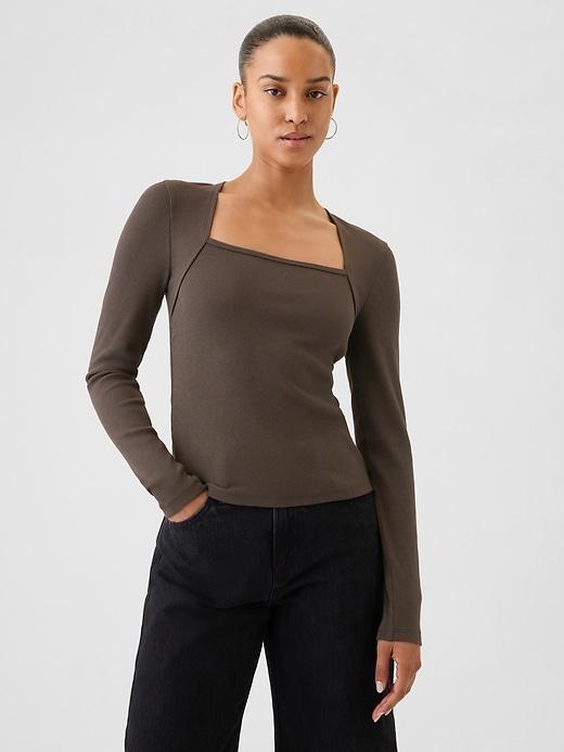 Modern Rib Square-Neck Top Product Image