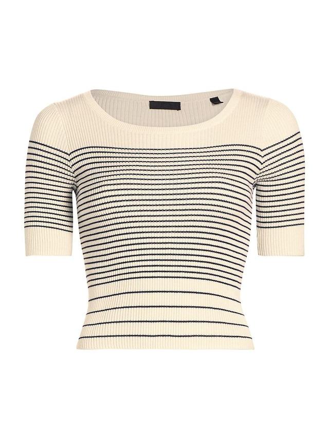 Womens Striped Cotton & Silk Sweater Product Image