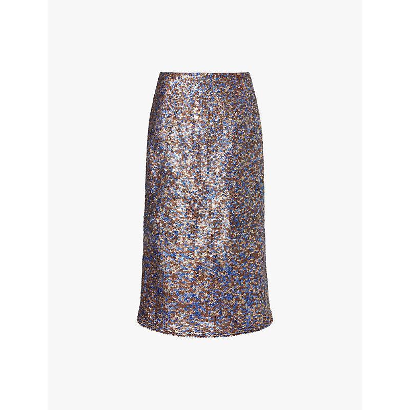 Sequined Wool-blend Midi Skirt In Multi Product Image