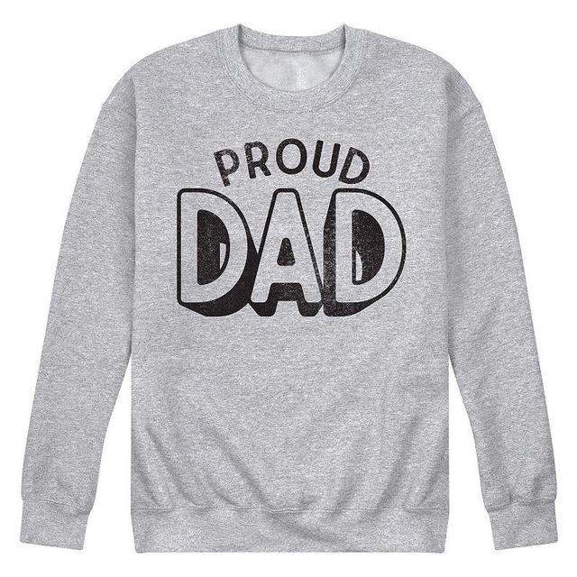 Mens Proud Dad Fleece Sweatshirt Grey Gray Product Image