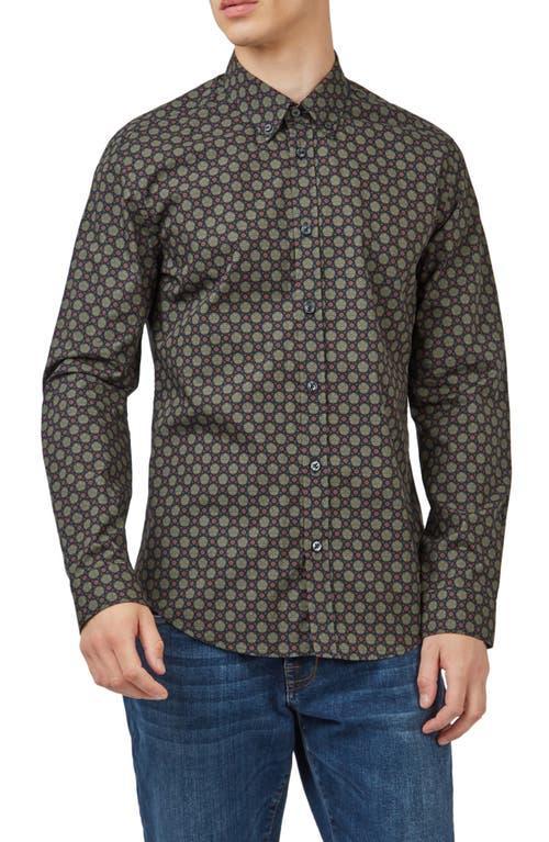 Ben Sherman Print Cotton Button-Down Shirt Product Image