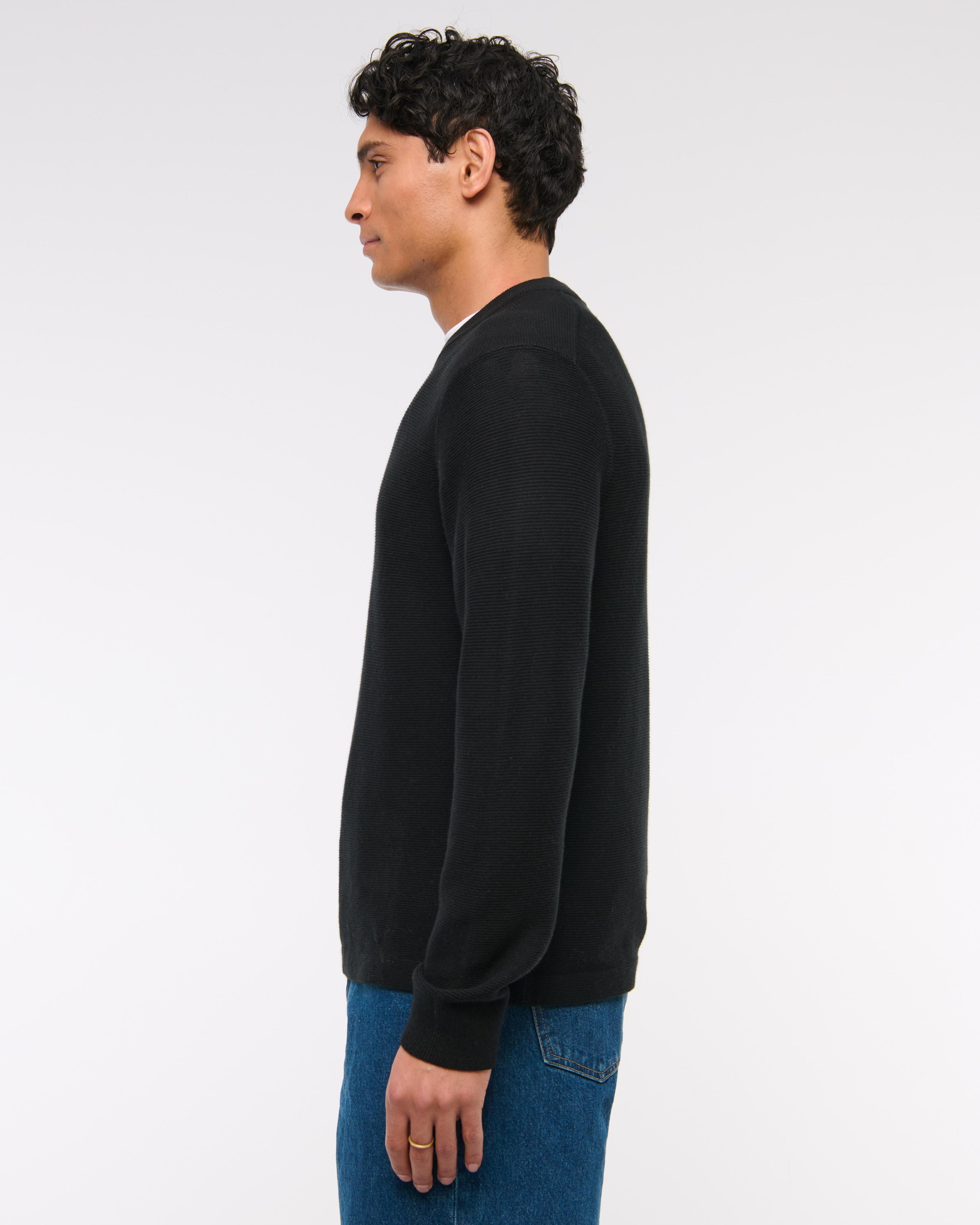 Pima Cotton Open-Hem Crew Sweater Product Image