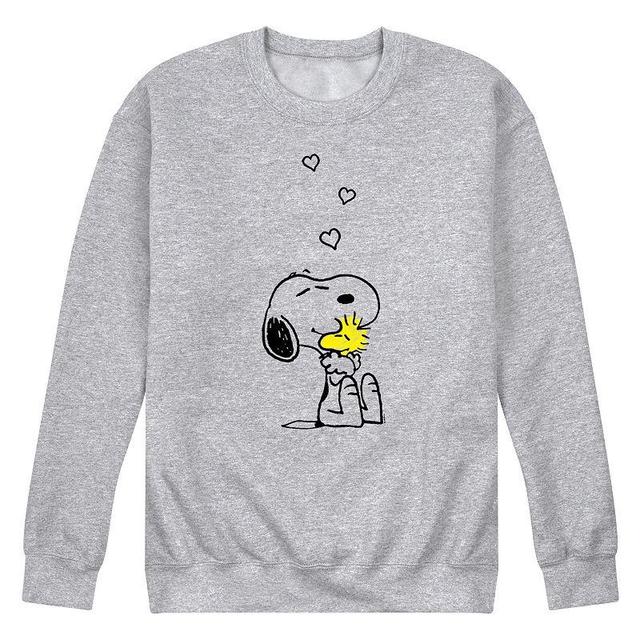 Mens Peanuts Snoopy Woodstock Hug And Love Graphic Sweatshirt Med Grey Product Image