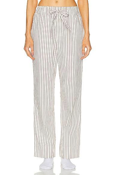 Tekla Stripe Pant White,Brown. (also in XS). Product Image