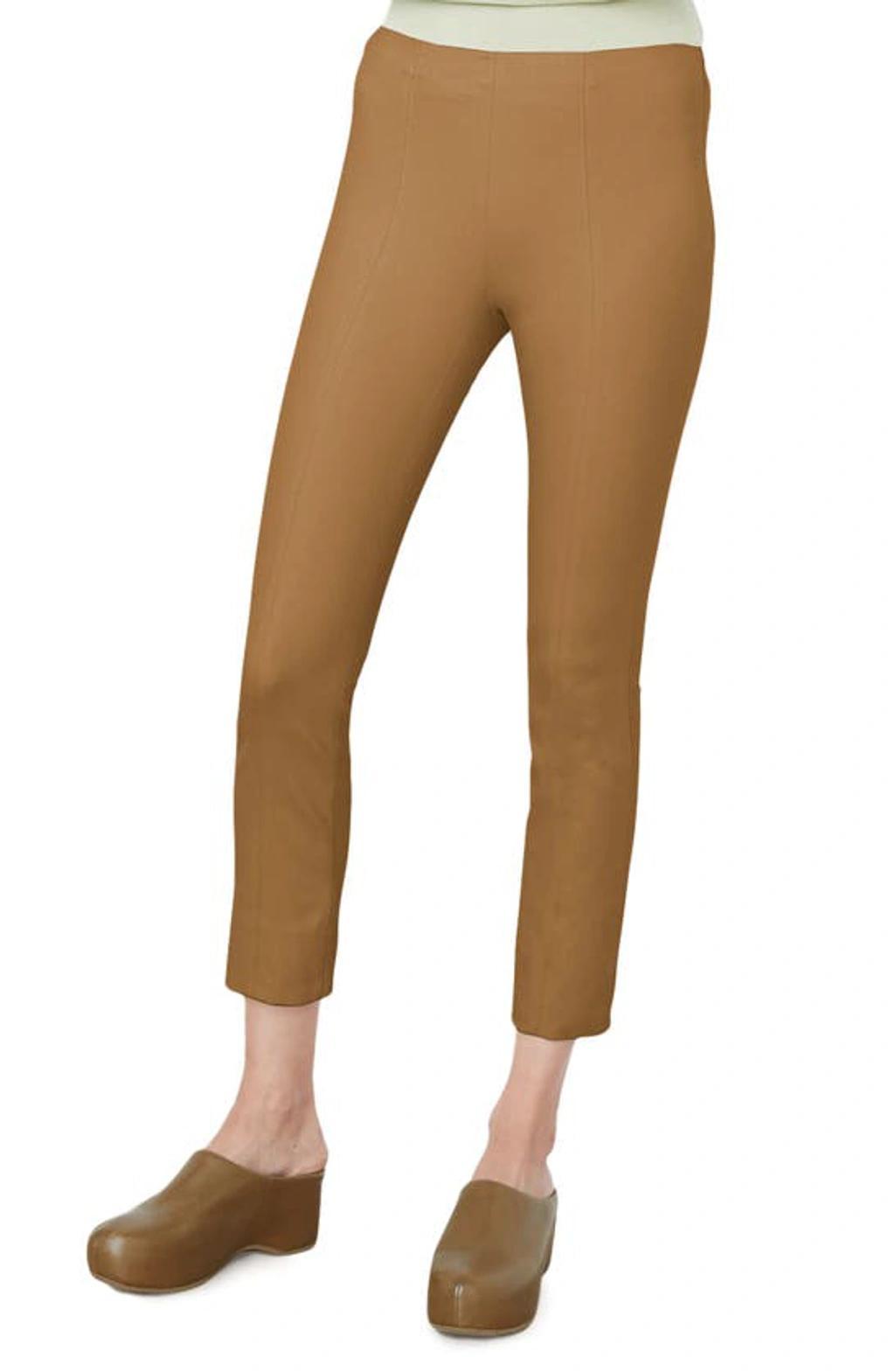 Stitch-front Seamed Leggings In Brown product image