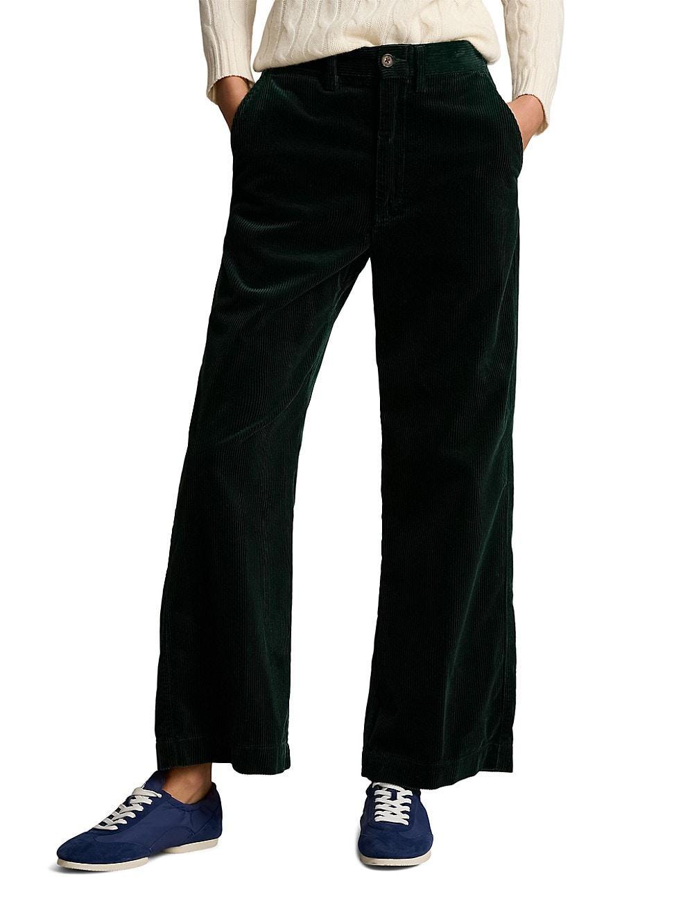 Womens Corduroy Wide-Leg Crop Pants Product Image