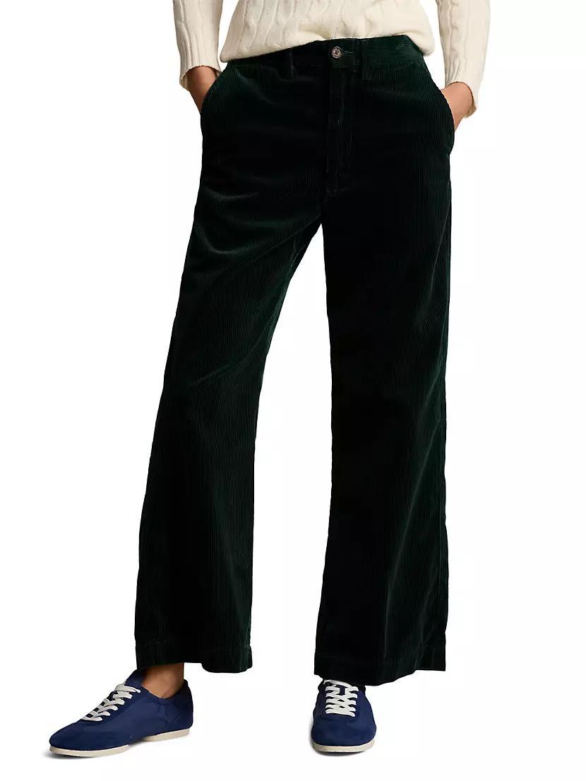 Corduroy Wide-Leg Crop Pants Product Image