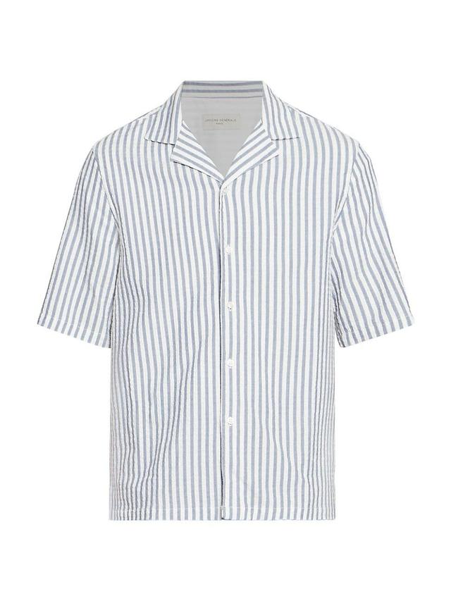 Officine Generale Eren Regular Fit Seersucker Shirt Product Image