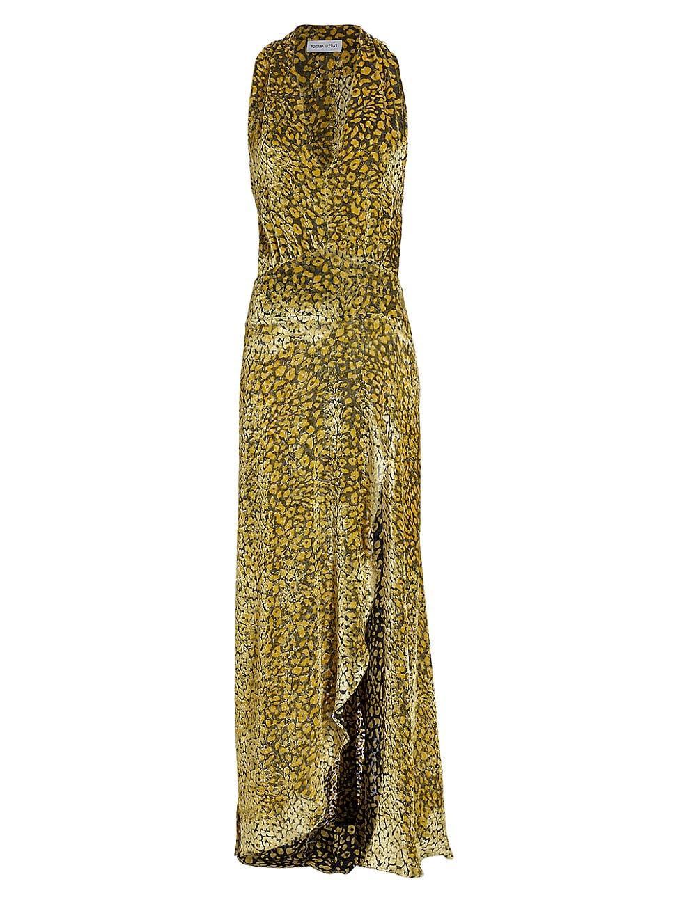 Womens Paris Velvet Leopard-Print Maxi Dress product image