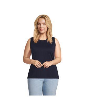 Plus Size Supima Cotton Crew Neck Tank Top Product Image